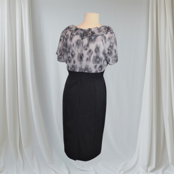 ECU R & M Richards Black & White Dress Ruffle Front - Picture 2 of 7